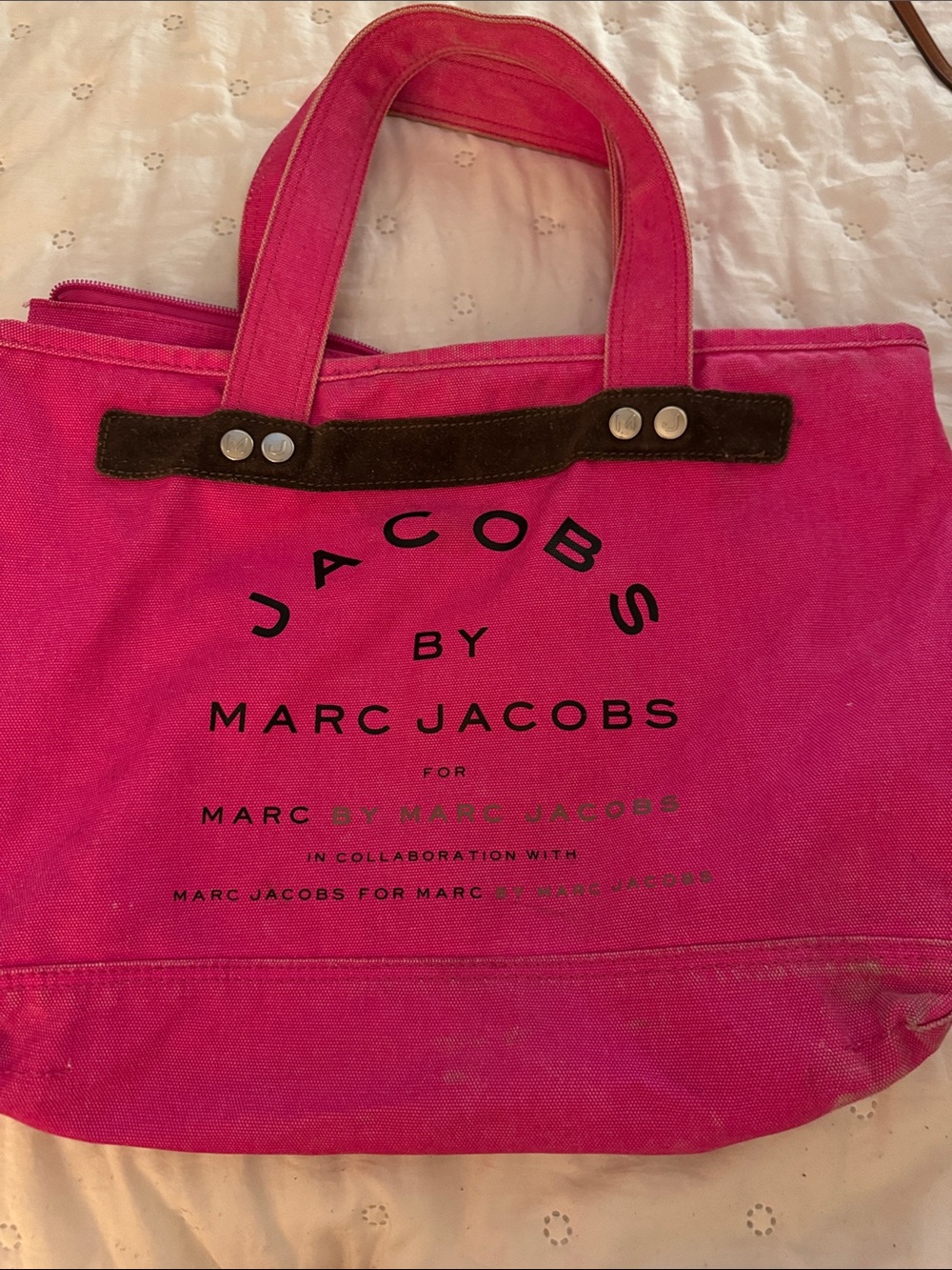 Marc Jacobs canvas tote. Hot pink.